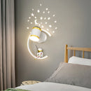 Nordic minimalist moon planet astronaut wall light