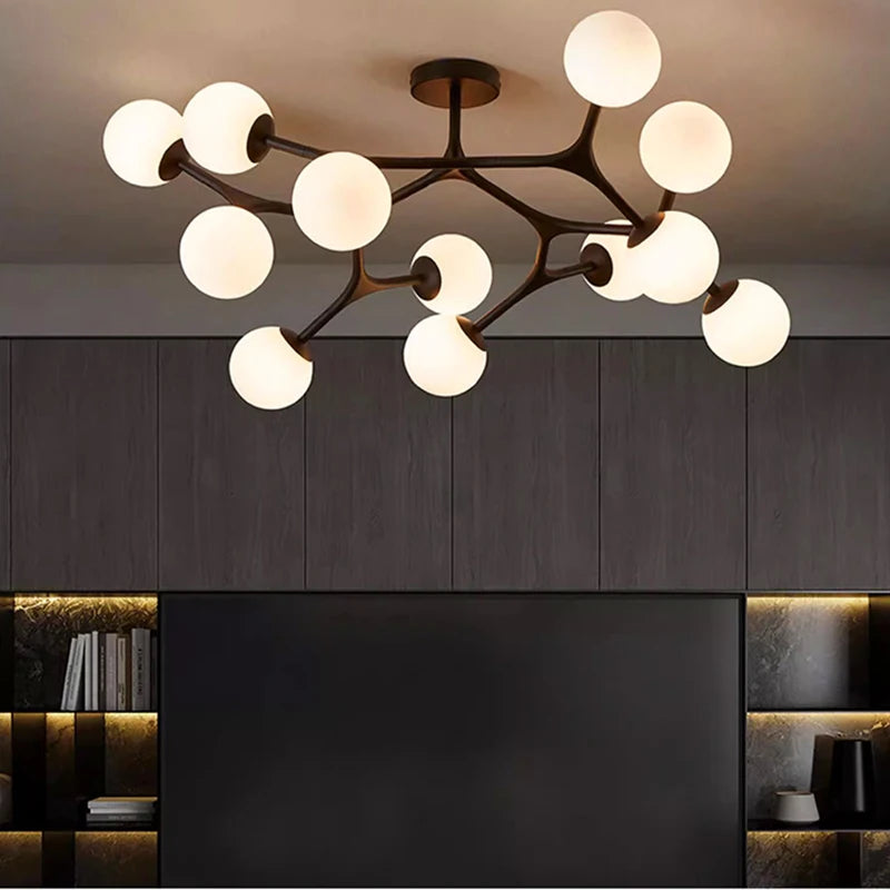 lustre nordique boule de verre suspension décorative luminaire