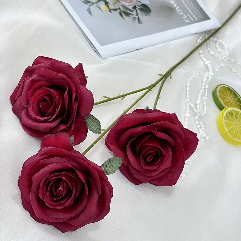 branches de roses artificielles en soie pour décoration élégante - vue 25 sur 40