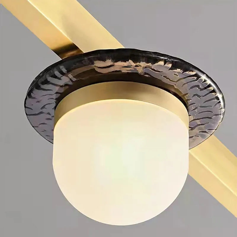 lustre led art déco style 	 en verre suspendu - vue 6 sur 8