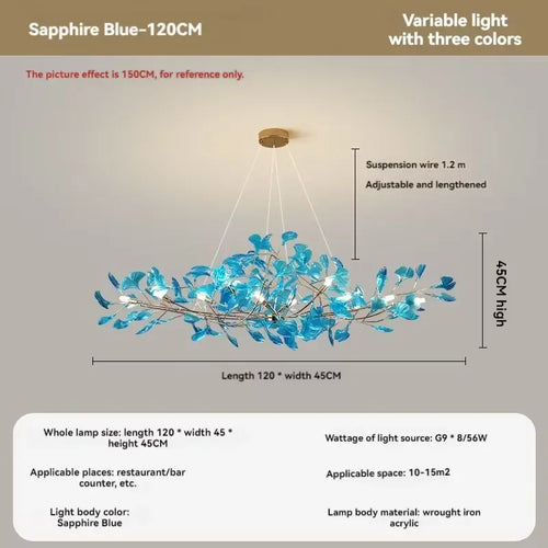 lustre romantique nordique artpad avec feuilles en acrylique pour la maison - vue 20 sur 21