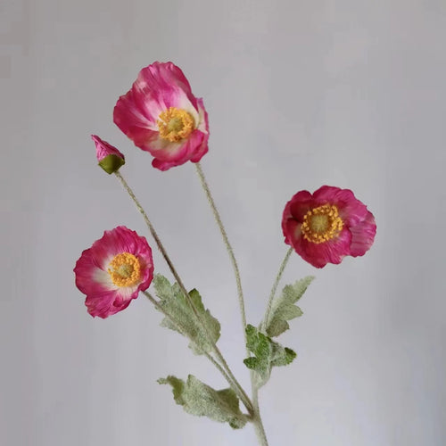 fausses fleurs de pavot en soie pour décorations de mariage et fêtes