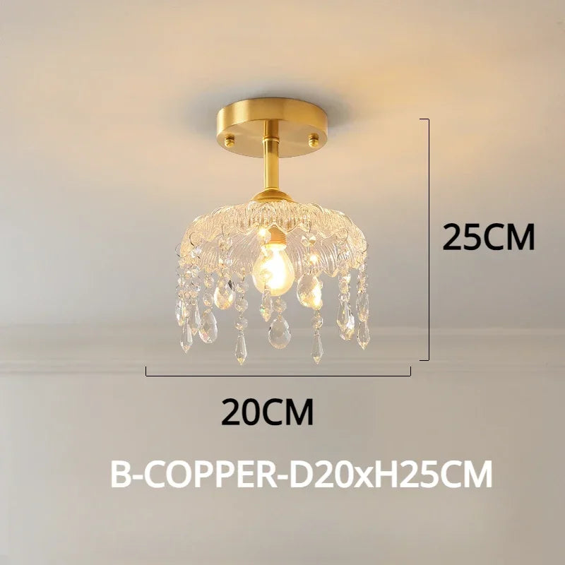 lustre vintage en cristal led design floral élégant - vue 12 sur 14
