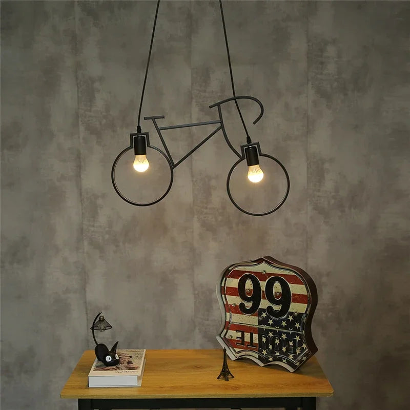 suspension modernes en fer forme vélo pour décoration maison