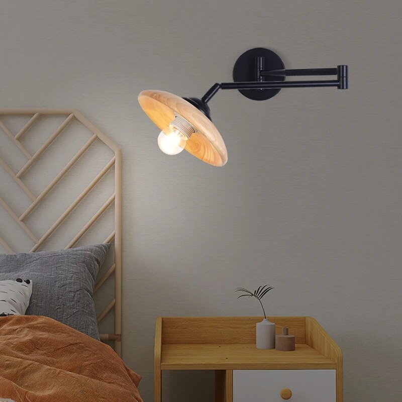 Applique murale bois réglable moderne minimaliste rondins - vue 3 sur 12