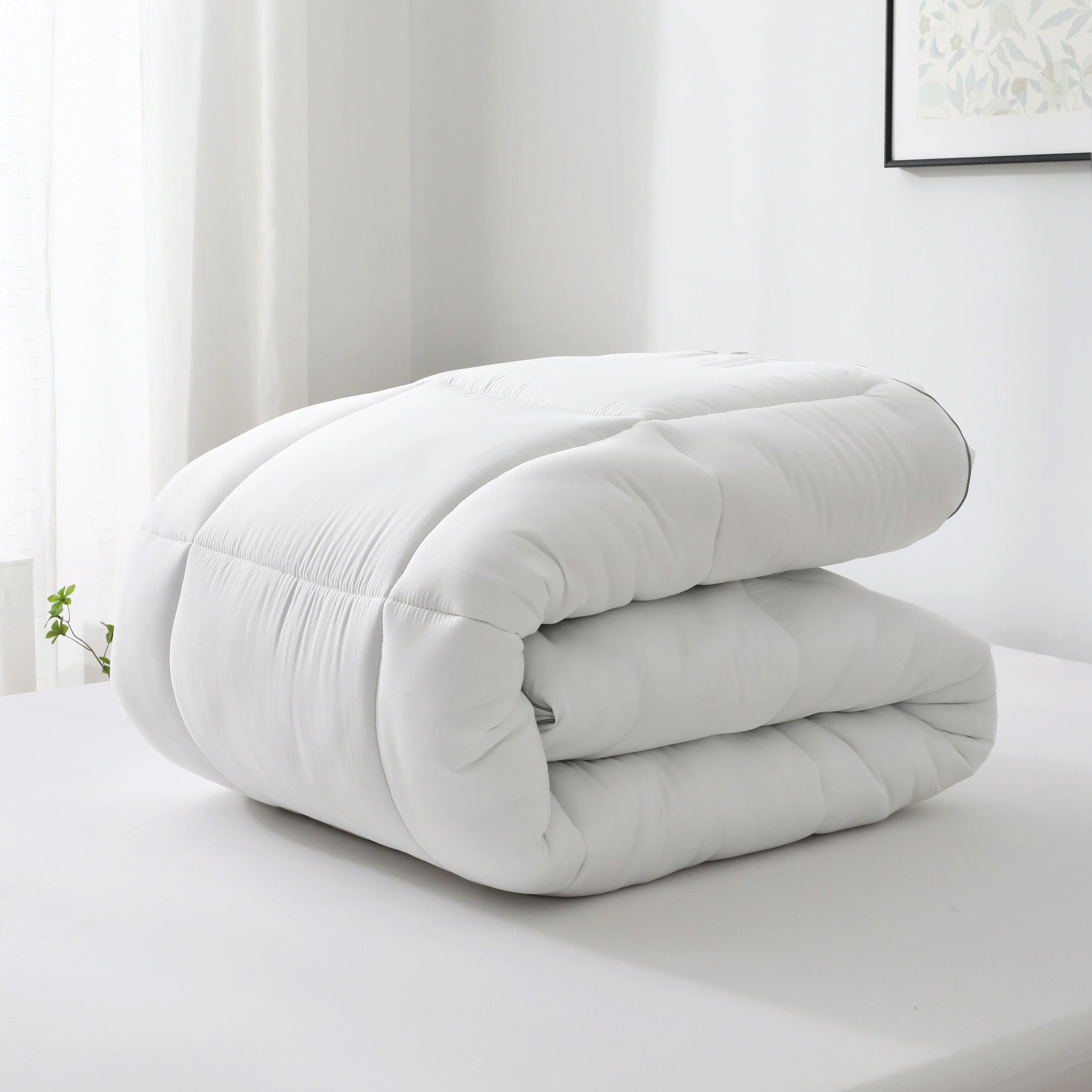 1pc Cooling Mattress Pad, Premium Zoned Quilted Fitted Mattress Topper, Breathable Fluffy Soft Mattress Cover, Machine - vue 6 sur 7