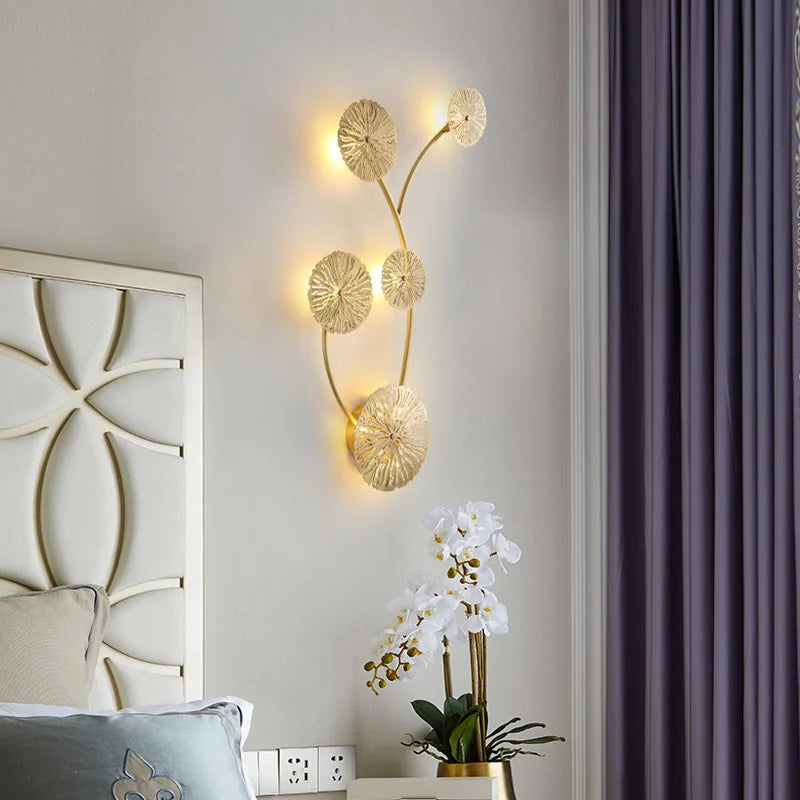 applique murale led dorée design moderne pour décoration intérieure - vue 4 sur 17