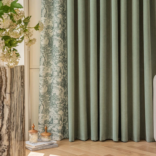 Rideau occultant thermique motif floral style moderne salon chambre - vue 5 sur 11
