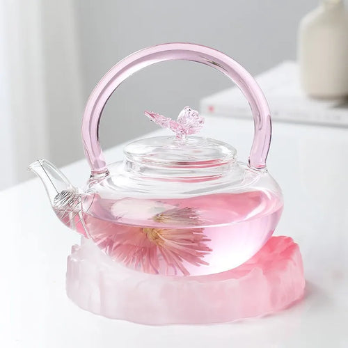 Theiere papillon verre borosilicate resistant chaleur 500ml
