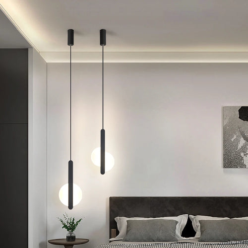Lustre LED suspendu noir acrylique - vue 6 sur 8
