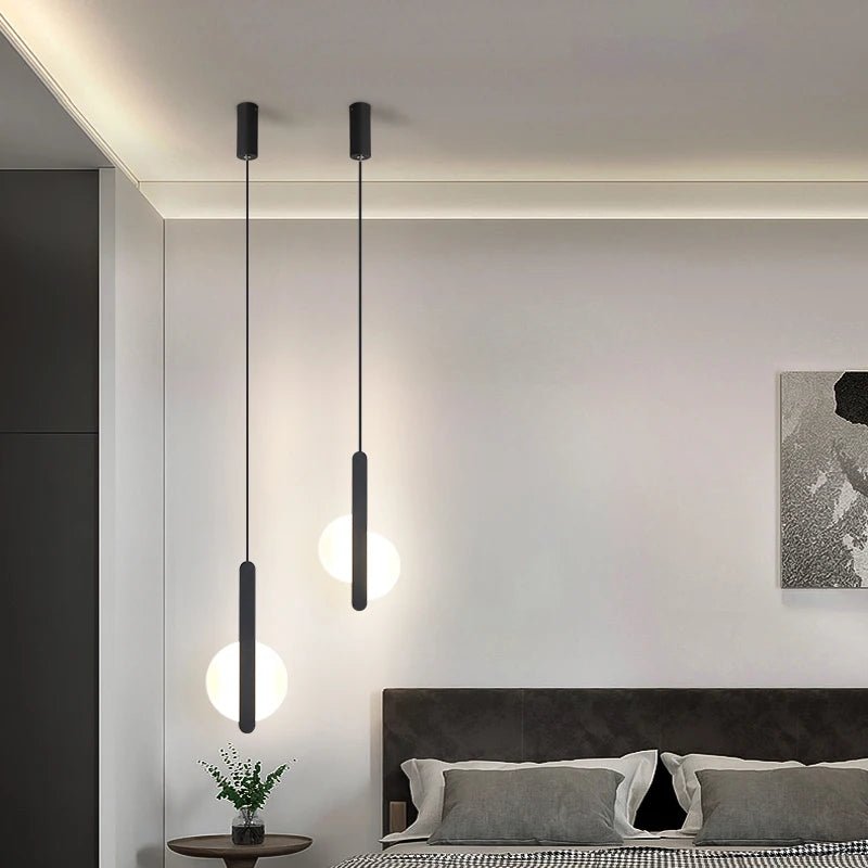 Lustre LED suspendu noir acrylique - vue 5 sur 8