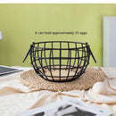 Ceramic Egg Storage Basket, Living Room, Fruit, Garlic, Hollow Metal Hen Shaped, Kitchen Organizer