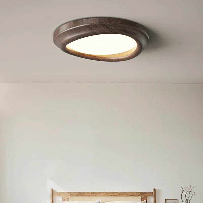 plafonnier led encastré imitation noyer spectre complet moderne - vue 4 sur 12