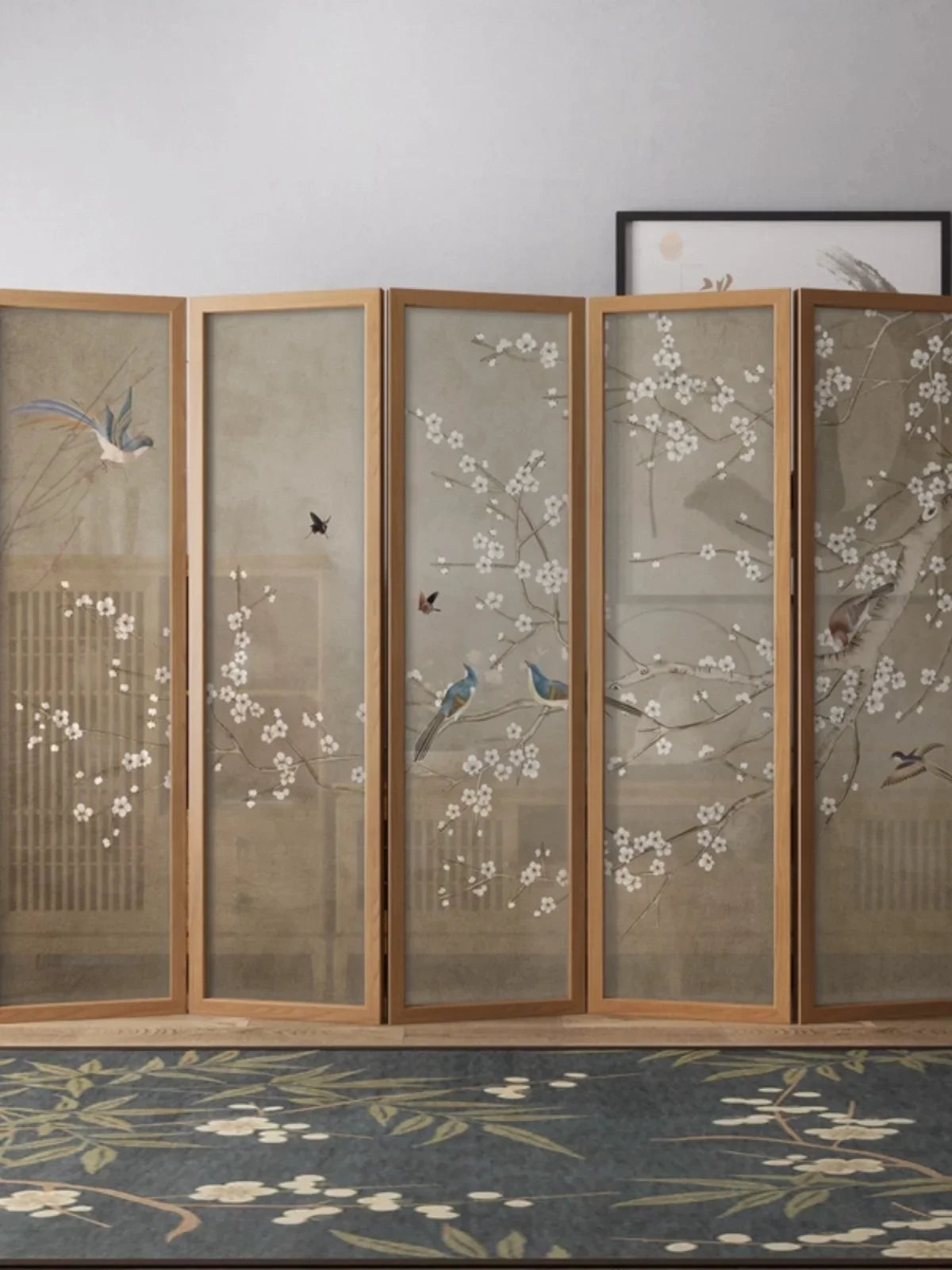 Chinese style solid wood partition screen, living room, entrance, foyer, hotel, classical bedroom, shelter, household folding - vue 4 sur 6