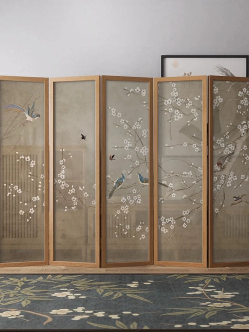 Chinese style solid wood partition screen, living room, entrance, foyer, hotel, classical bedroom, shelter, household folding - vue 5 sur 6