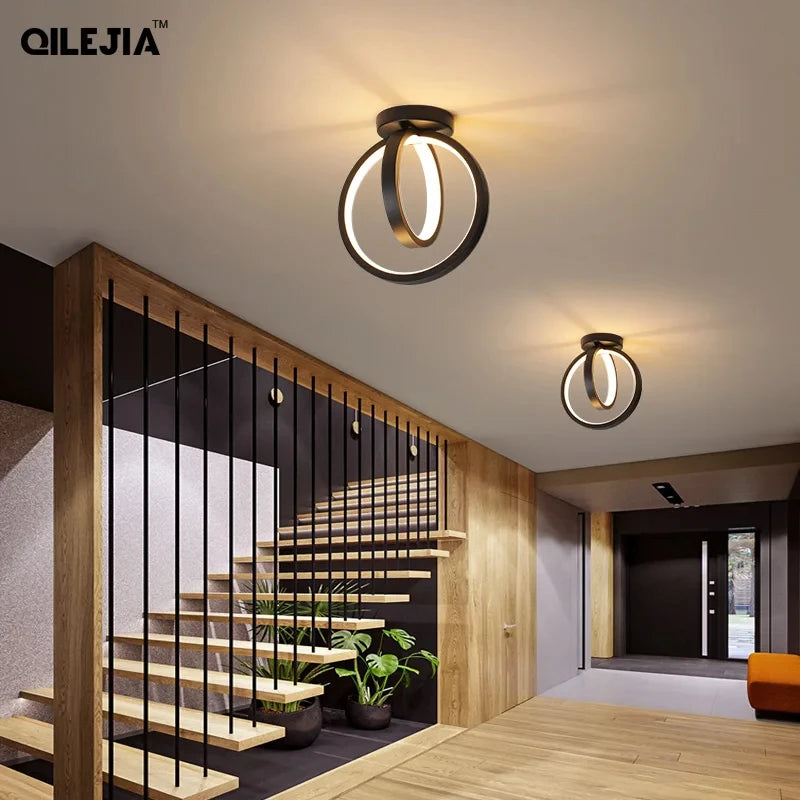 lustre led simple en forme d'anneau pour maison