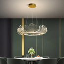 luxury postmodern led chandelier adjustable lotus leaf minimalist