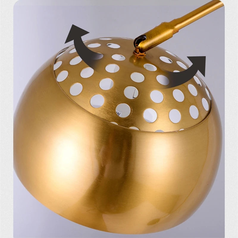 Lumière nordique luxe galvanoplastie réglable pêche lampadaire Base en marbre télécommande chambre étude hôtel lampadaire LED - vue 6 sur 10