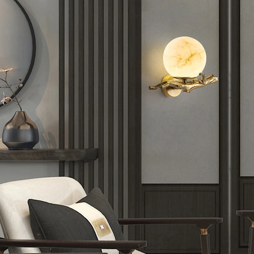 applique murale en cuivre et marbre naturel de luxe