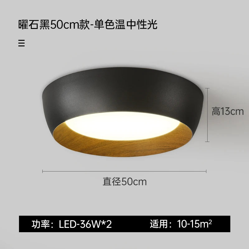 plafonnier led moderne réglable en fer et bois minimaliste italien - vue 7 sur 8