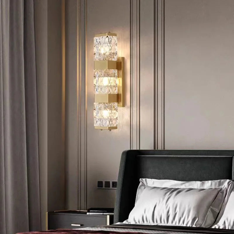 applique murale moderne en cristal clair pour décoration maison - vue 5 sur 7