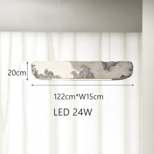 Lustre design longue rectangulaire avec touche coloré Hazel