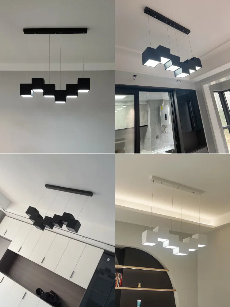 Lampes suspensions salle manger minimalistes modernes bureau géométriques créatives styliste - vue 3 sur 14