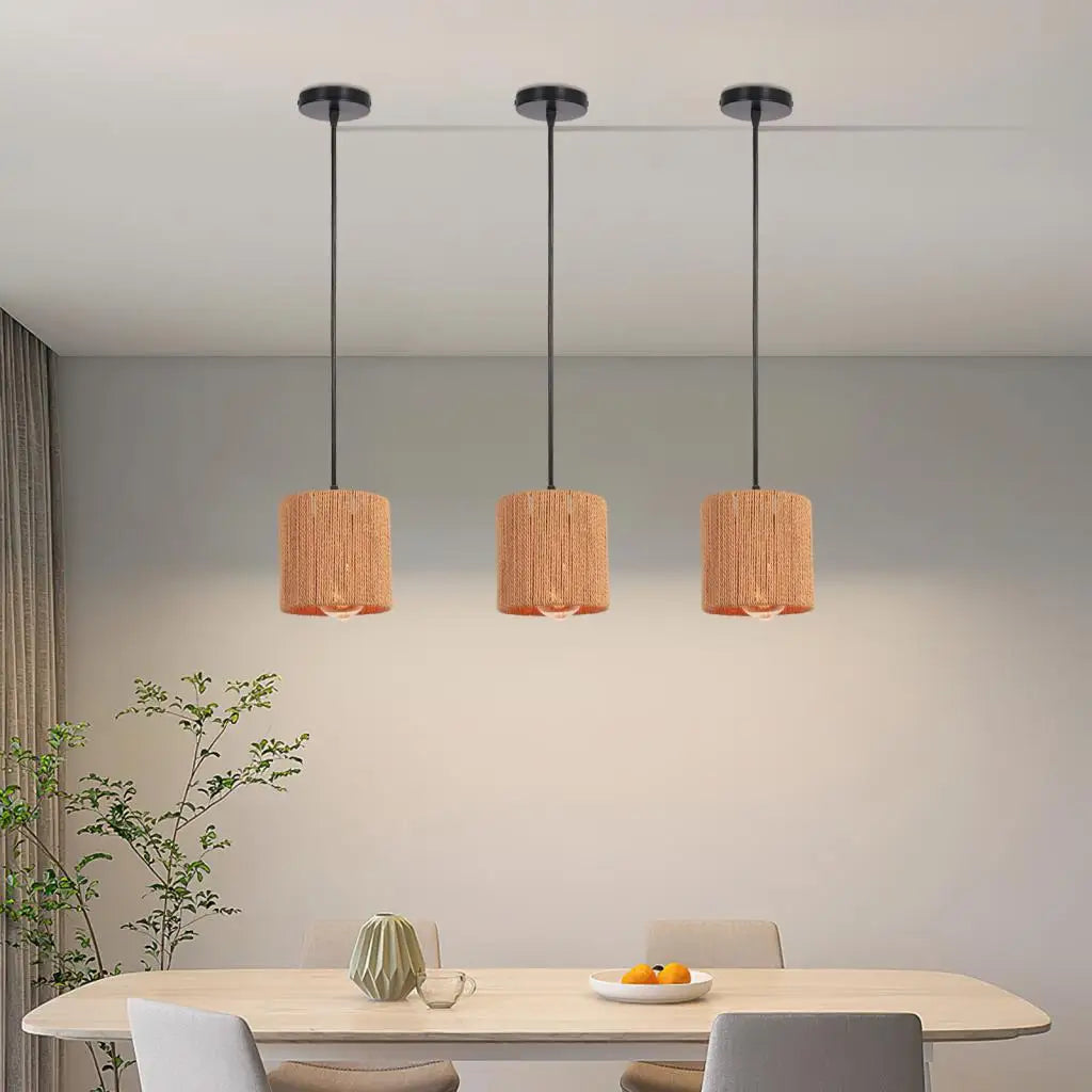 lampe suspension cage en fer rotin style industriel vintage - vue 5 sur 7