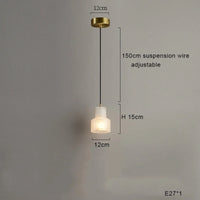 Small modern Spanish natural marble pendant light LED 2023 for dining room or restaurant