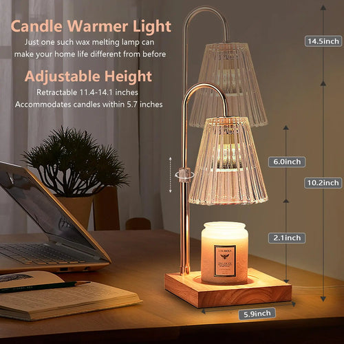Lampe bureau chauffe-bougie minuterie intensité variable - vue 3 sur 6