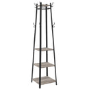 VASAGLE Coat Rack, Cloakroom, Clothes Rack with 3 Tier Shelf, Hooks and Rails, Steel Frame, Industrial Style