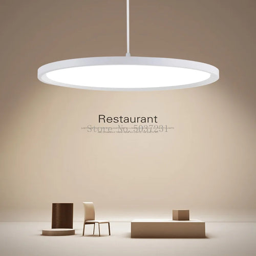 Modern circular nordic minimalist LED chandelier - vue 2 sur 12
