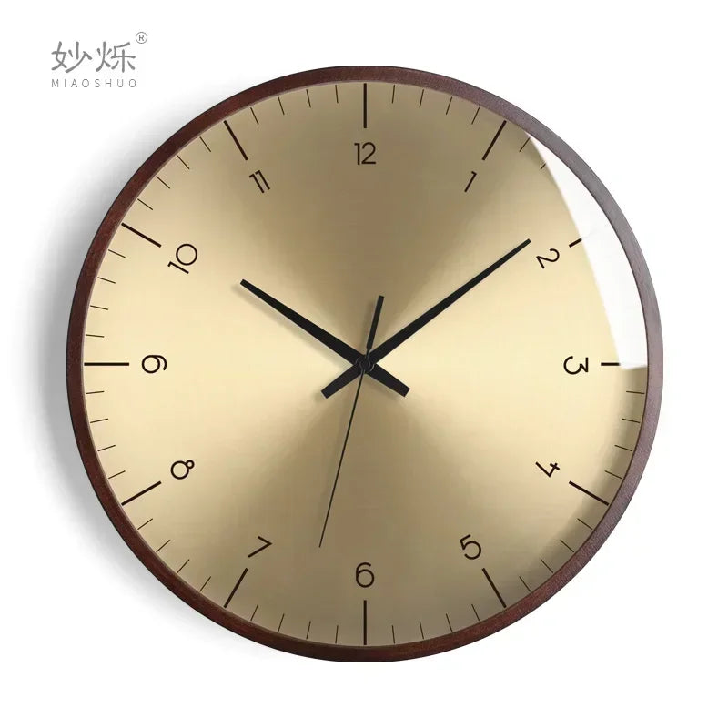 horloge murale design moderne en bois luxe silencieuse décorative idées cadeaux - vue 12 sur 14
