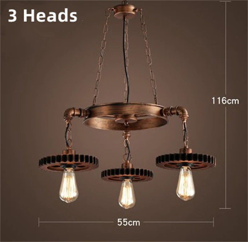 Vintage wrought iron chandelier for rustic industrial decor