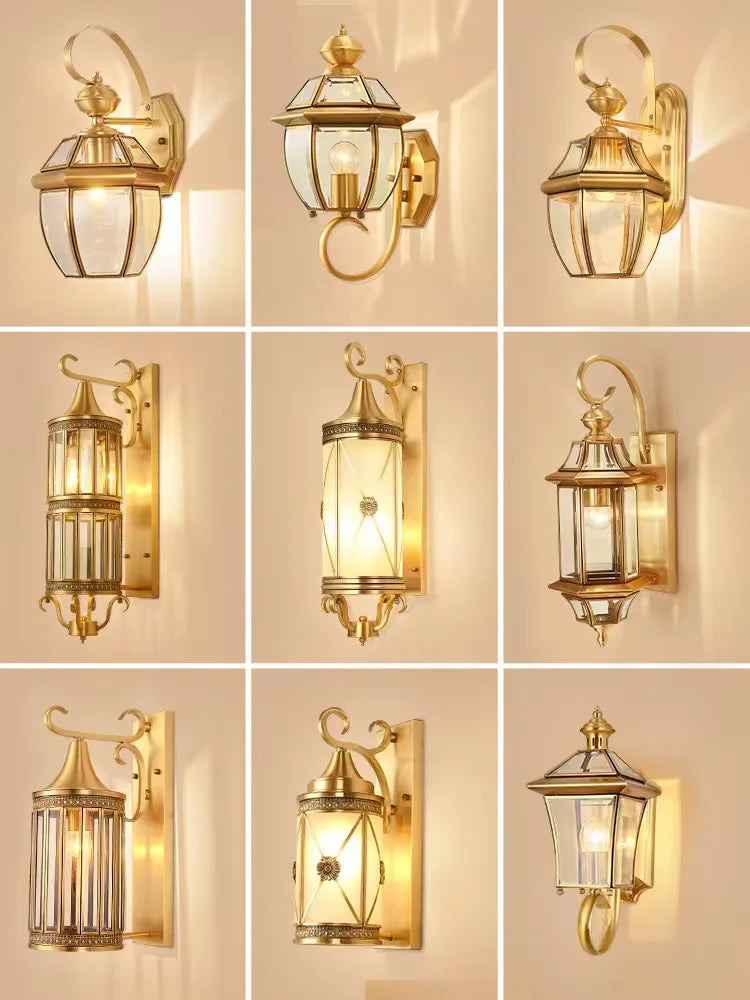 applique murale extérieure en cuivre LED étanche design élégant - vue 2 sur 7