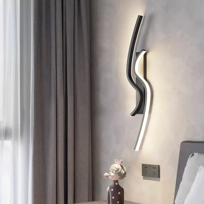 applique murale LED moderne pour salon TV fond allée chambre chevet