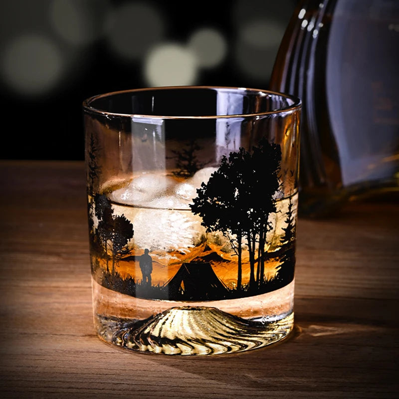 Verre à vin montagne enneigée relief rocher 300ml - vue 5 sur 6