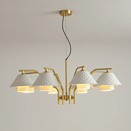 lustre en céramique doré style contemporain pour décoration intérieure