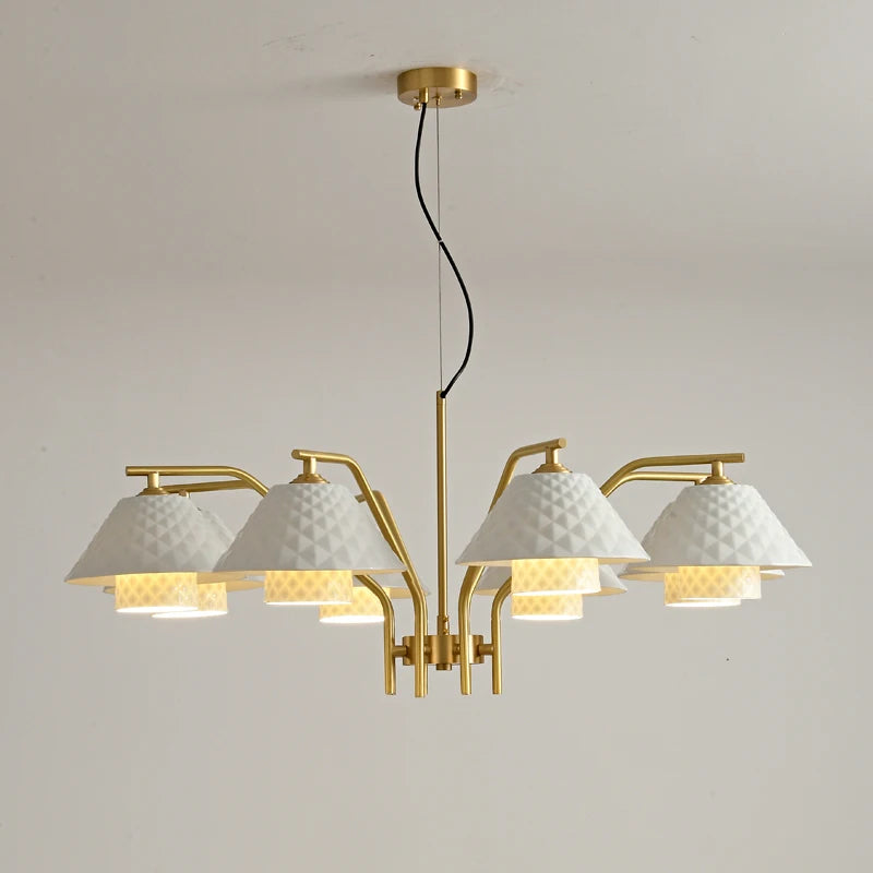 lustre en céramique doré style contemporain pour décoration intérieure - vue 4 sur 11