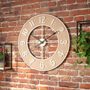 horloge murale silencieuse en grain de bois pour décoration intérieure