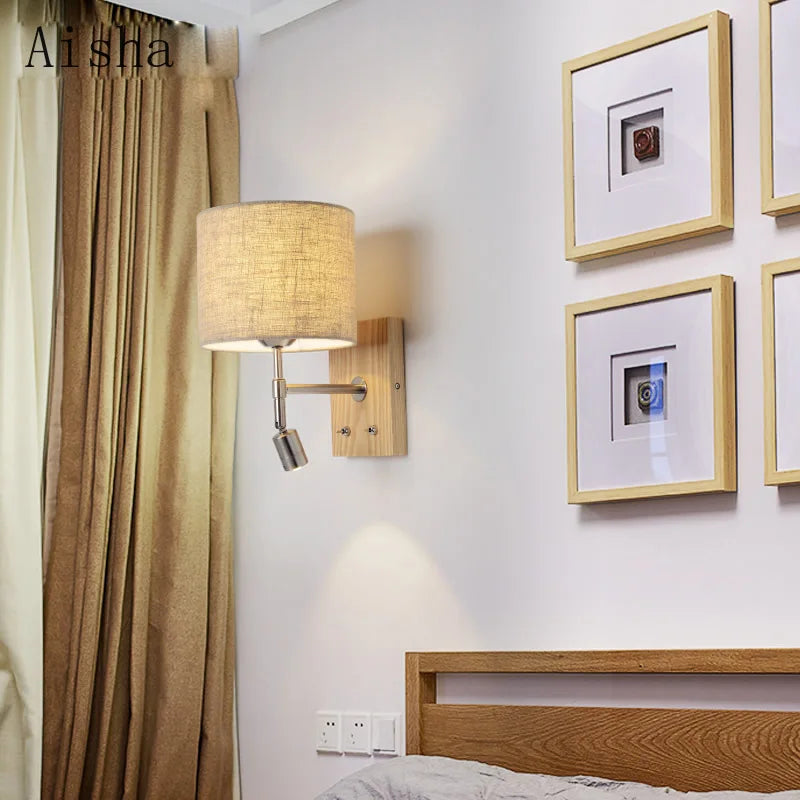 applique murale led en bois massif pour décoration intérieure - vue 4 sur 10