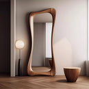 miroir décoratif de luxe artistique en bois de noyer léger