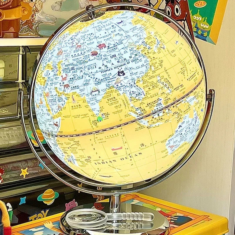 globe lumineux éducatif carte du monde décoration géographie - vue 3 sur 19