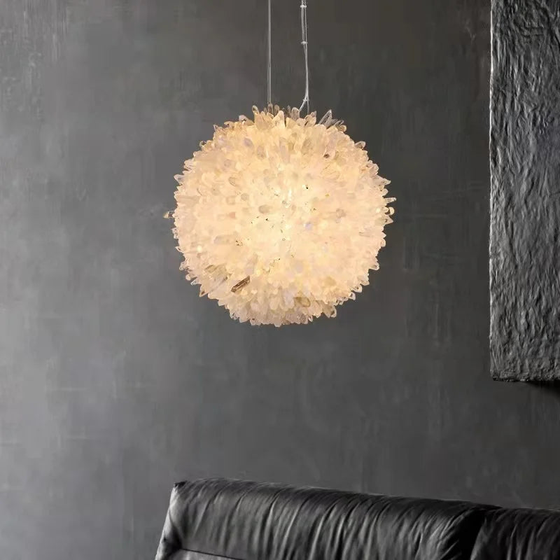 lustre moderne en cristal naturel pour décoration intérieure élégante - vue 4 sur 10