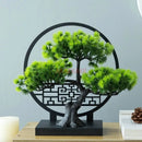 1pcs Chinese style simulation welcoming guests with pine, green plants, bonsai decorations for indoor landscaping and decoration