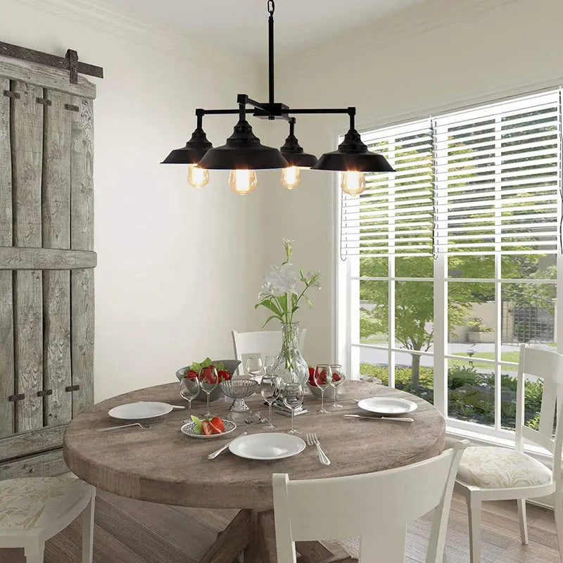 lustre vintage loft 4 têtes style américain pour restaurant