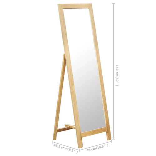 Floor mirror 48x46,5x150 cm solid oak wood home decoration wall decal living room decoration - vue 7 sur 7