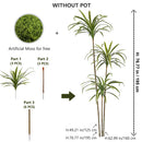Set of 3 artificial dracaena plants for realistic decoration
