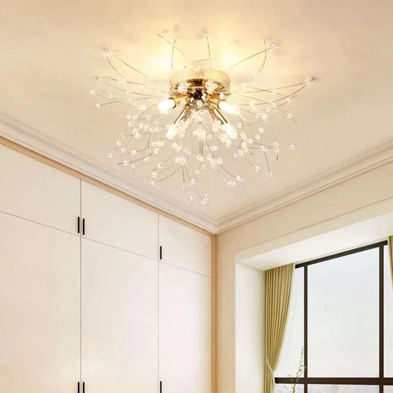 plafonnier nordique en cristal forme pissenlit lustre moderne décoratif - vue 4 sur 14