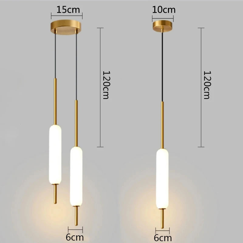 Minimalist nordic double head metal and glass pendant light - vue 6 sur 10